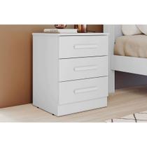 Mesa Cabeceira Milão/Deca c/ 3 Gavetas Neve - Novo Horizonte