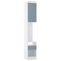 Mesa Cabeceira Modulado 38cm 1 Porta 1 Gaveta Taiga Branco/Grey L01 - Mpozenato
