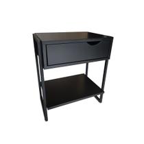 Mesa Cabeceira Mordomo Black Gaveta Móvel Apoio Lateral Cama Mesa Cabeceira Mordomo Black Gaveta Móvel Apoio Lateral Cama