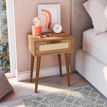 Mesa Cabeceira para Quarto com 1 Gaveta Retrô Marrom Mesa Cabeceira para Quarto com 1 Gaveta Retrô Marrom