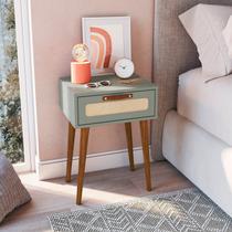 Mesa Cabeceira para Quarto com 1 Gaveta Retrô Verde Mesa Cabeceira para Quarto com 1 Gaveta Retrô Verde
