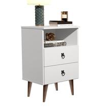 Mesa cabeceira para quarto / madri ii gavetas / pés madeira