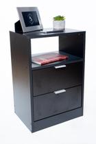 Mesa Cabeceira Preto 60Cm Altura Por 30Cm Largura 2 Gavetas Mesa Cabeceira Preto 60Cm Altura Por 30Cm Largura 2 Gavetas