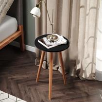 Mesa Cabeceira Preto Lateral Móvel Madeira MDF Apoio Moderno Mesa Cabeceira Preto Lateral Móvel Madeira MDF Apoio Moderno