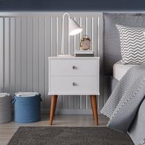 Mesa Cabeceira Quarto 2 gavetas Decoração Moderna Lateral Cama Organizada Berlim