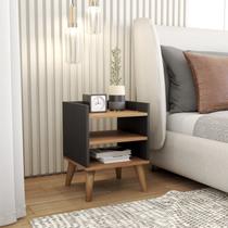 Mesa Cabeceira Retrô Pés Palito de Madeira Mesinha Lateral Várias Cores Preto + Freió Mesa Cabeceira Retrô Pés Palito de Madeira Mesinha Lateral Várias Cores Preto + Freió