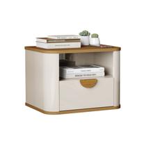 Mesa Cabeceira Suspensa Buriti Off White com Nature - Moveis JB Mesa Cabeceira Suspensa Buriti Off White com Nature - Moveis JB