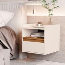 Mesa Cabeceira Suspensa Minerva Off White Nature