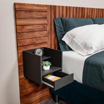 Mesa Cabeceira Suspensa Prateleira Com Gaveta E Nicho Mdf