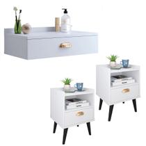 Mesa Cabeceira Suspensa Versátil Lateral Cama Mesinha Organizadora Up Suporte Nicho Decoração Quarto - RPM Móveis