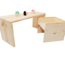 Mesa + Cadeira Criativa Infantil em Madeira Montessori