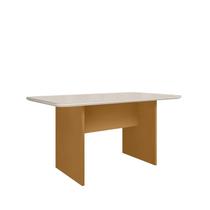 Mesa Cairo 160x90 Tp MDF/Vd Marrom/Nature/Off White