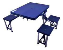 Mesa Camping Dobrável Tipo Maleta com 4 Banquetas 84x64x68mm Kala