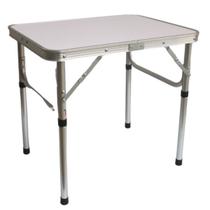 Mesa Camping Dobrável Vira Maleta com Alça Pratica Compacta Altura Ajustável 60x45x59cm Alumínio Importway - IWMCD6045