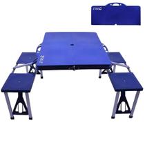 Mesa Camping Portátil Dobrável em Polipropileno 4 Banquetas Tipo Maleta 1368565 cm ZELT
