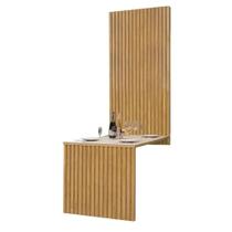 Mesa Cancun 120x90 com Painel Ripado Cel Móveis Cor Cinamomo Off White Mesa Cancun 120x90 com Painel Ripado Cel Móveis Cor Cinamomo Off White