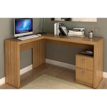 Mesa Canto p/Escritório ME4129 c/ 2 Gavetas Amêndoa - Tecno Mobili Mesa Canto p/Escritório ME4129 c/ 2 Gavetas Amêndoa - Tecno Mobili