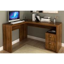 Mesa Canto p/Escritório ME4129 c/ 2 Gavetas Nogal - Tecno Mobili Mesa Canto p/Escritório ME4129 c/ 2 Gavetas Nogal - Tecno Mobili