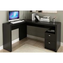 Mesa Canto p/Escritório ME4129 c/ 2 Gavetas Preto - Tecno Mobili Mesa Canto p/Escritório ME4129 c/ 2 Gavetas Preto - Tecno Mobili