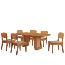 Mesa Carolina 180 Tampo Mdf 6 Cadeiras Moderna Mobilia Turim 07 / Naturalle/naturalle/palha Mesa Carolina 180 Tampo Mdf 6 Cadeiras Moderna Mobilia Turim 07 / Naturalle/naturalle/palha