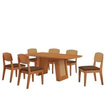 Mesa Carolina 180 Tampo Mdf 6 Cadeiras Moderna Mobilia Veludo Marrom / Naturalle/naturalle/palh Mesa Carolina 180 Tampo Mdf 6 Cadeiras Moderna Mobilia Veludo Marrom / Naturalle/naturalle/palh