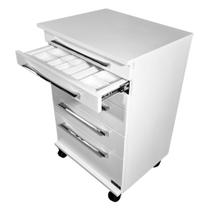 Mesa Carrinho Auxiliar Branca 5 Gavetas + 1 Bandeja Organizadora Mesa Carrinho Auxiliar Branca 5 Gavetas + 1 Bandeja Organizadora