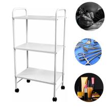 Mesa Carrinho Auxiliar Multifuncional Estética - 3 Prateleiras Aço Mesa Carrinho Auxiliar Multifuncional Estética - 3 Prateleiras Aço