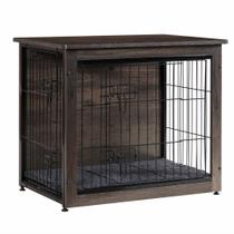 Mesa-casinha para cachorro Dwanton em madeira 69 cm cinza-escuro