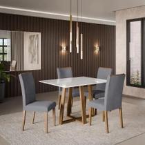 Mesa celta 1,20x0,90 c/ vidro imbuia / branco off - dobue movelaria