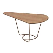 Mesa Centro Bela Gota Madeira Amêndoa Estrutura Ferro Cobre 81cm - 69860