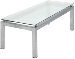 Mesa Centro Dakot Retangular Tampo Vidro Base Cromada 1,00 MT (LARG) - 41162