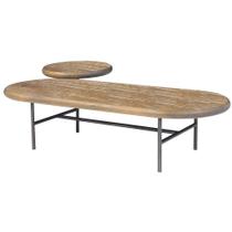 Mesa Centro Deck Tampo Driftwood Base Grafite 125cm - 64423 Mesa Centro Deck Tampo Driftwood Base Grafite 125cm - 64423