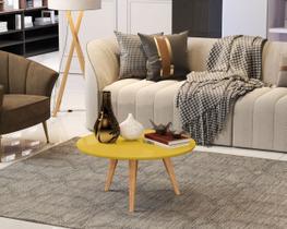 Mesa Centro Dubai sala estar quarto pés madeira maciça