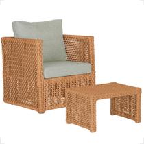 Mesa centro e 1 Poltrona Madri Corda Náutica Estofado 3 Trama Original