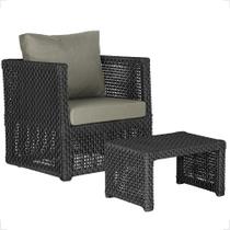 Mesa centro e 1 Poltrona Madri Corda Náutica Estofado 8 Trama Original