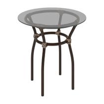Mesa Centro Jardim 50cm Vidro Junco Cr8004 Café