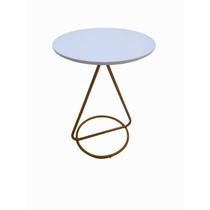 Mesa Centro Lateral De Apoio Maria Base de Aço Industrial