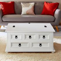 Mesa Centro Madeira 5 Gavetas Rústico Tequila