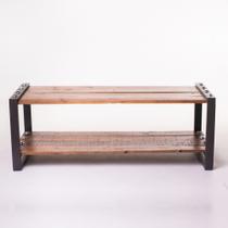 Mesa Centro Metal Madeira Pallet Industrial - Aço Eucalipto