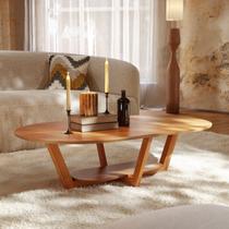 Mesa Centro Oval para Sala de Estar Elegance Marrom Nature Mesa Centro Oval para Sala de Estar Elegance Marrom Nature