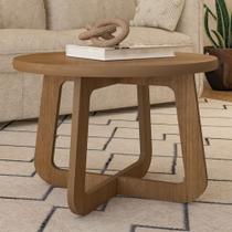 Mesa Centro Redonda 65cm Para Sala MDF Rexxar Cinamomo A09 - Mpozenato