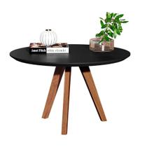 Mesa Centro Redonda Sala Estar Com Pé Madeira Luxo Rustica