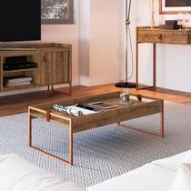 Mesa Centro Retangular para Sala de Estar 30cm x 48cm x 93cm Columbia Marrom