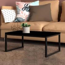 Mesa Centro Sala 80x40 Jordan Preto Fosco