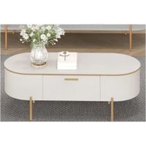 Mesa Centro Sala Celena Off White/Off White - DJ Móveis Mesa Centro Sala Celena Off White/Off White - DJ Móveis