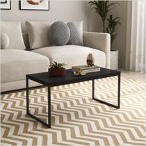 Mesa Centro Sala pés de ferro 80x40 Tampo MDF Carmin Preto Fosco Mesa Centro Sala pés de ferro 80x40 Tampo MDF Carmin Preto Fosco