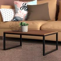 Mesa Centro Sala Pés De Ferro Tampo Mdf Carmin Amadeirado