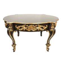 Mesa Classica entalhes Concha Folha Ouro Alta Decoração