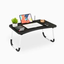 Mesa Colo Portátil Preta Dobrável Suporte Multiuso Notebook