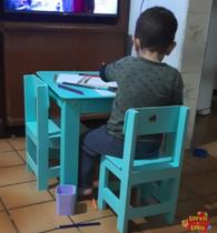 Mesa com 1 cadeira infantil mdf indicada ate 5 anos